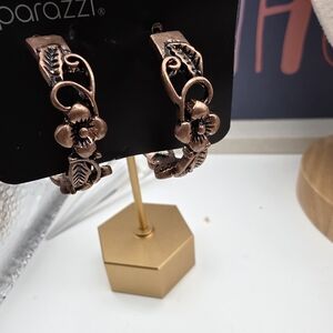 Paparazzi Copper Floral Earrings (1117)